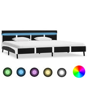 Okvir za krevet od umjetne kože s LED svjetlom crni 180x200 cm