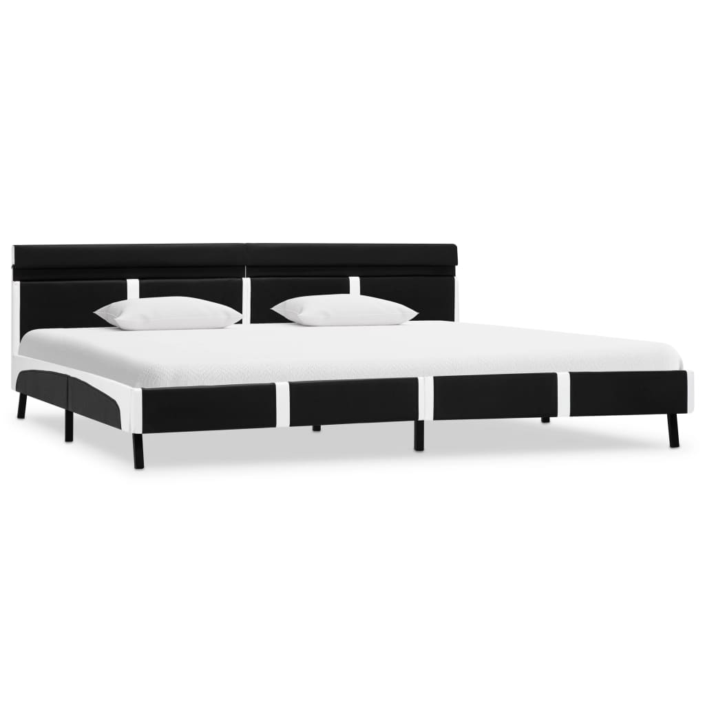 Okvir za krevet od umjetne kože s LED svjetlom crni 180x200 cm