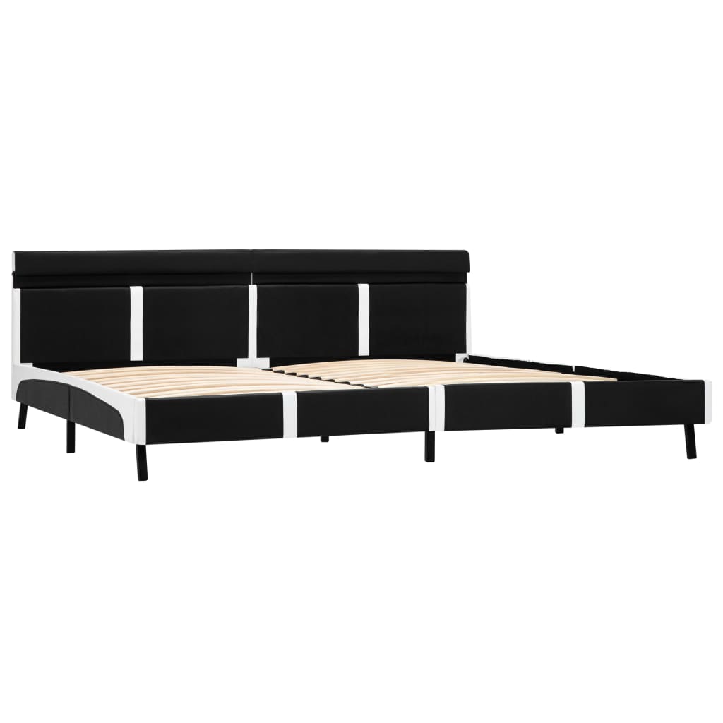 Okvir za krevet od umjetne kože s LED svjetlom crni 180x200 cm