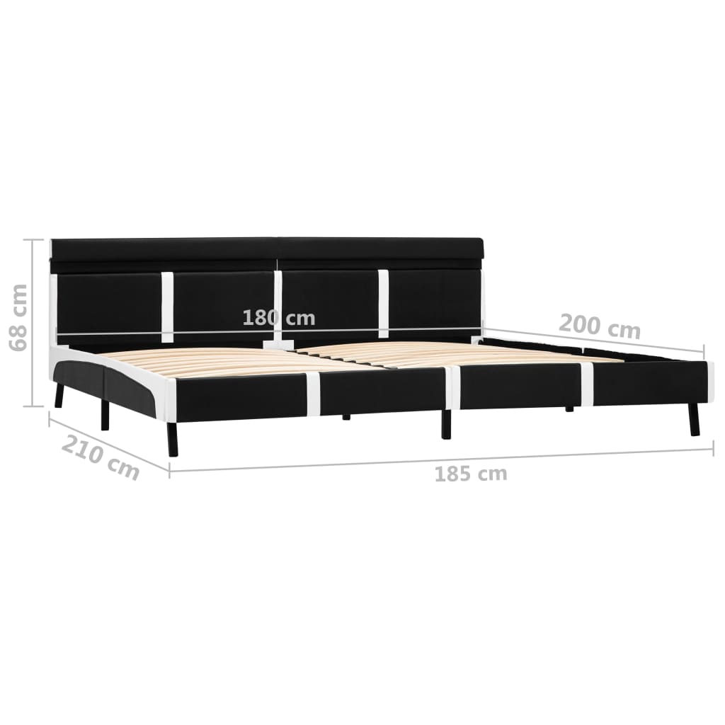 Okvir za krevet od umjetne kože s LED svjetlom crni 180x200 cm