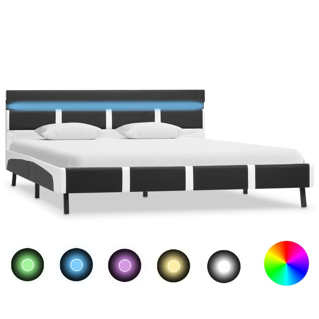 Okvir za krevet od umjetne kože s LED svjetlom sivi 120x200 cm