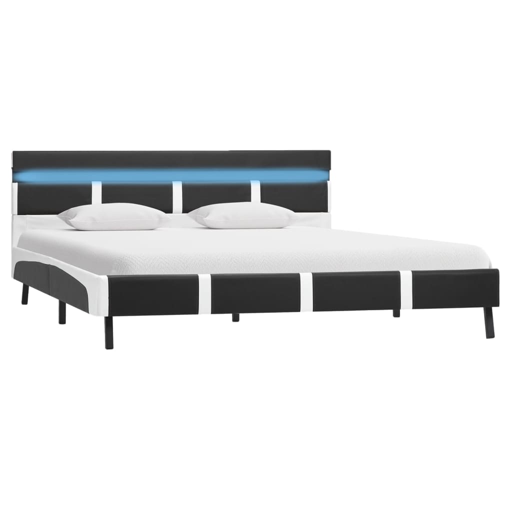 Okvir za krevet od umjetne kože s LED svjetlom sivi 120x200 cm