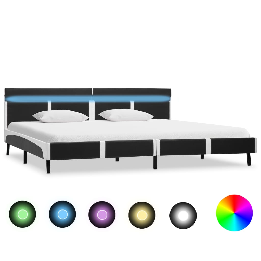 Okvir za krevet od umjetne kože s LED svjetlom sivi 180x200 cm
