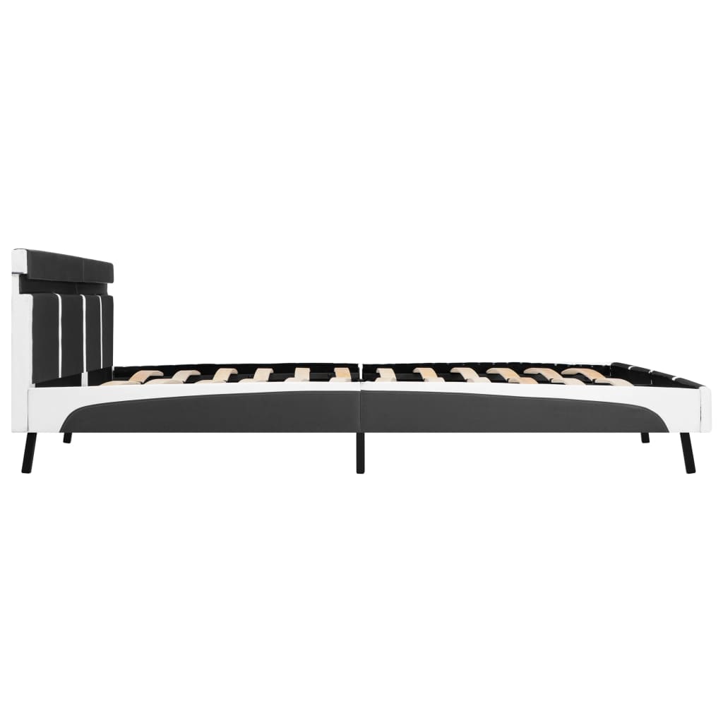 Okvir za krevet od umjetne kože s LED svjetlom sivi 180x200 cm