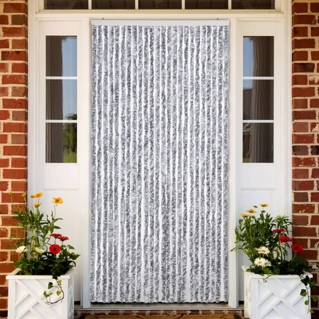 Zastor protiv insekata sivo-bijeli 100 x 220 cm šenil
