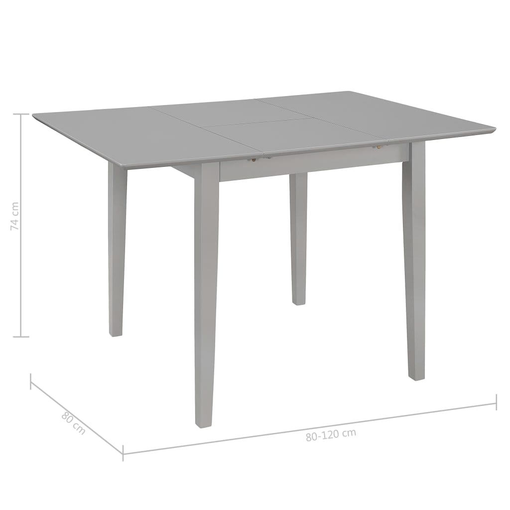 5-dijelni blagovaonski set od MDF-a sivi
