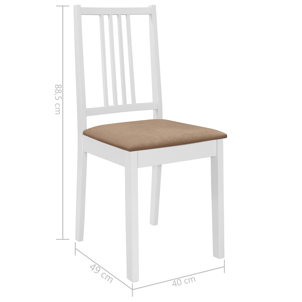 276409  5 Piece Dining Set MDF White (247625+247635)