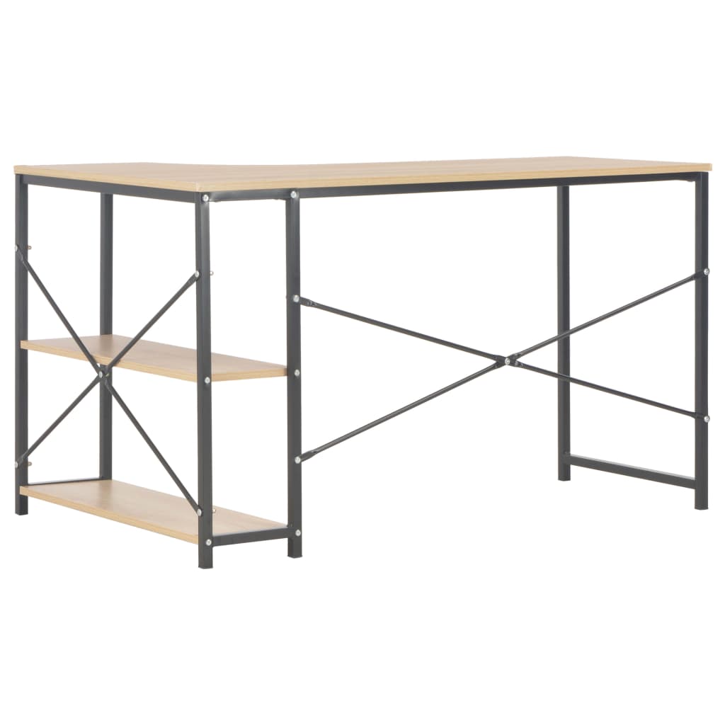 Stol za računalo crni i boja hrasta 120 x 72 x 70 cm