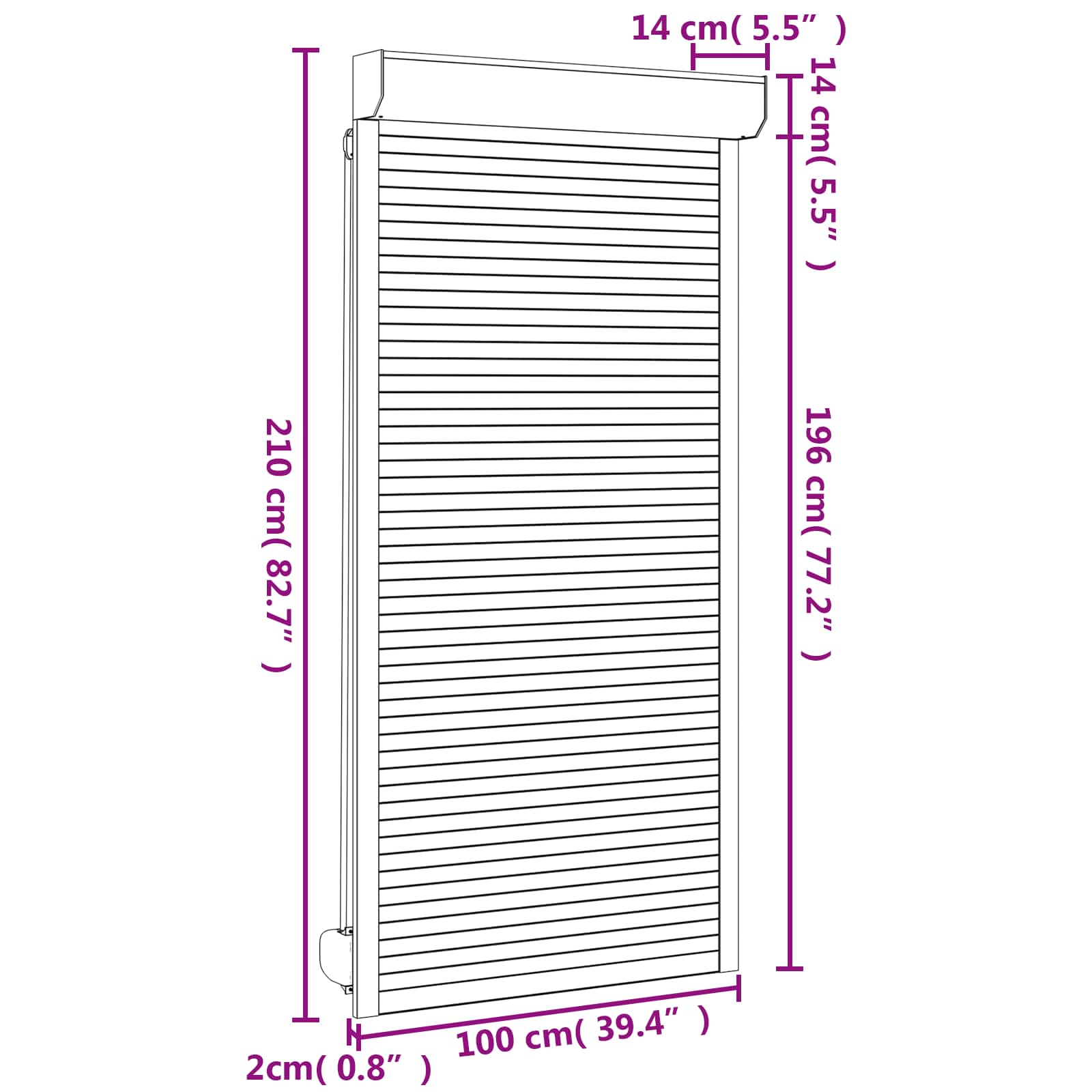 Roletna Bijeli 100 x 210 cm Aluminij i poliuretan