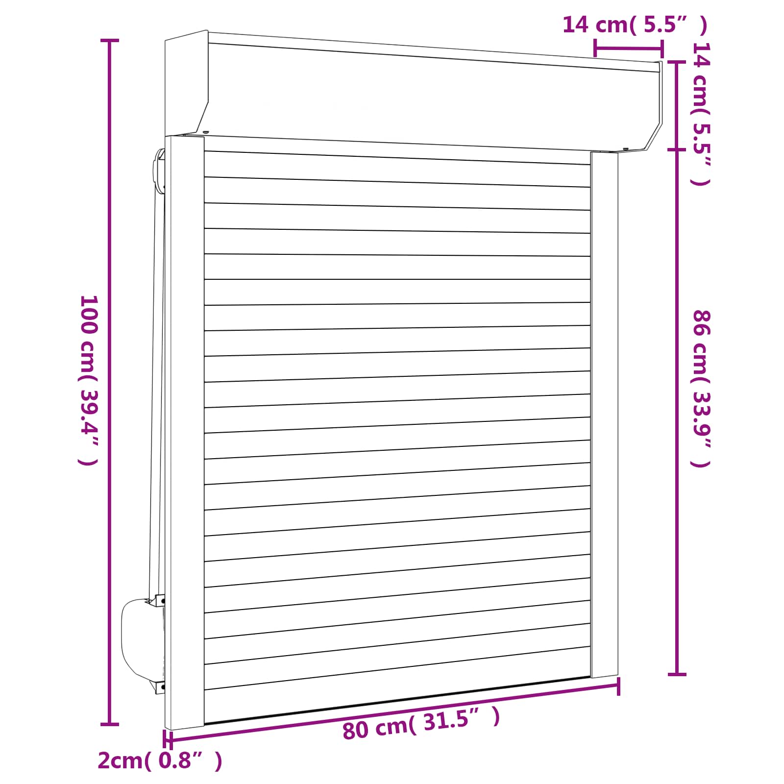 Roletna Antracit 80 x 100 cm Aluminij i poliuretan