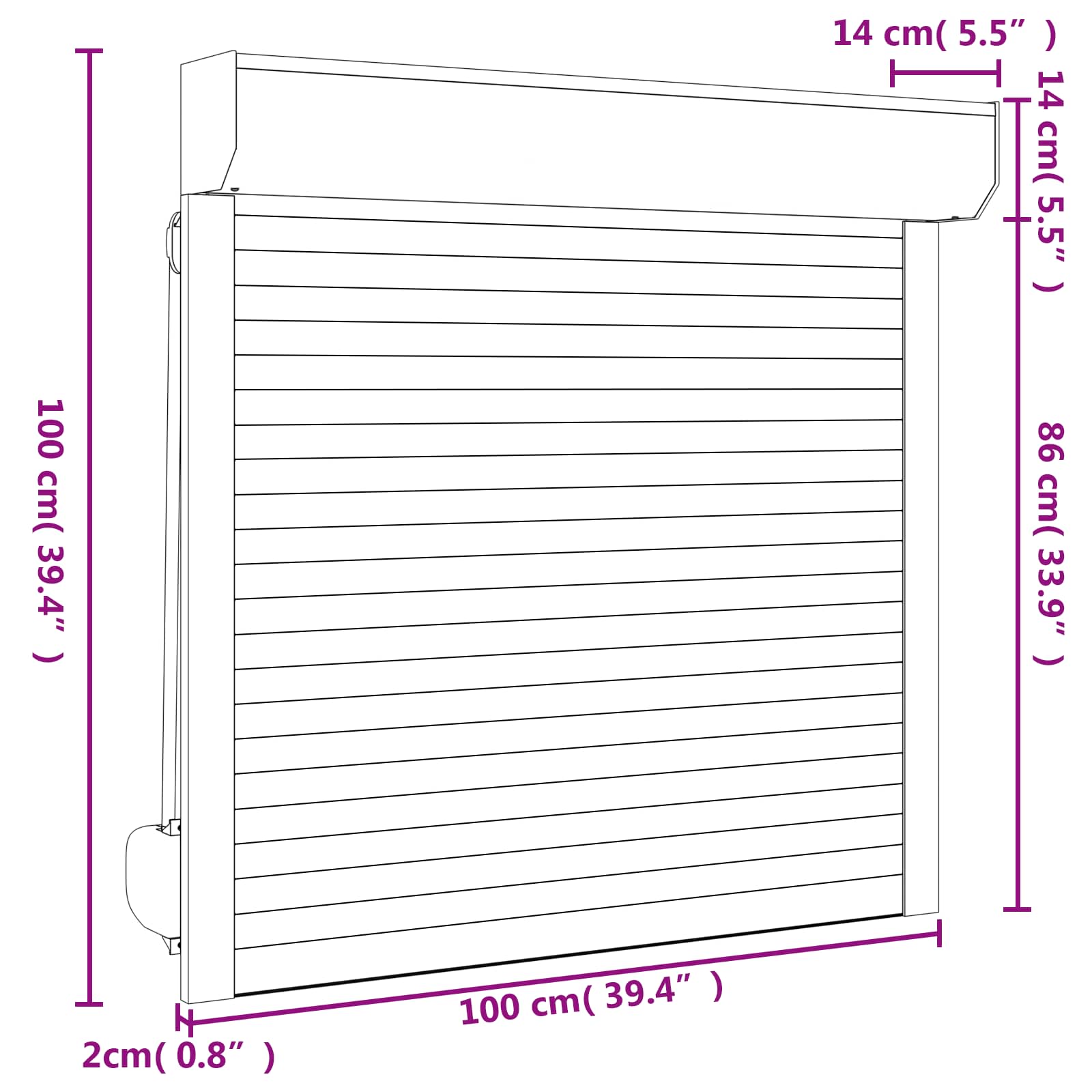 Roletna Antracit 100 x 100 cm Aluminij i poliuretan