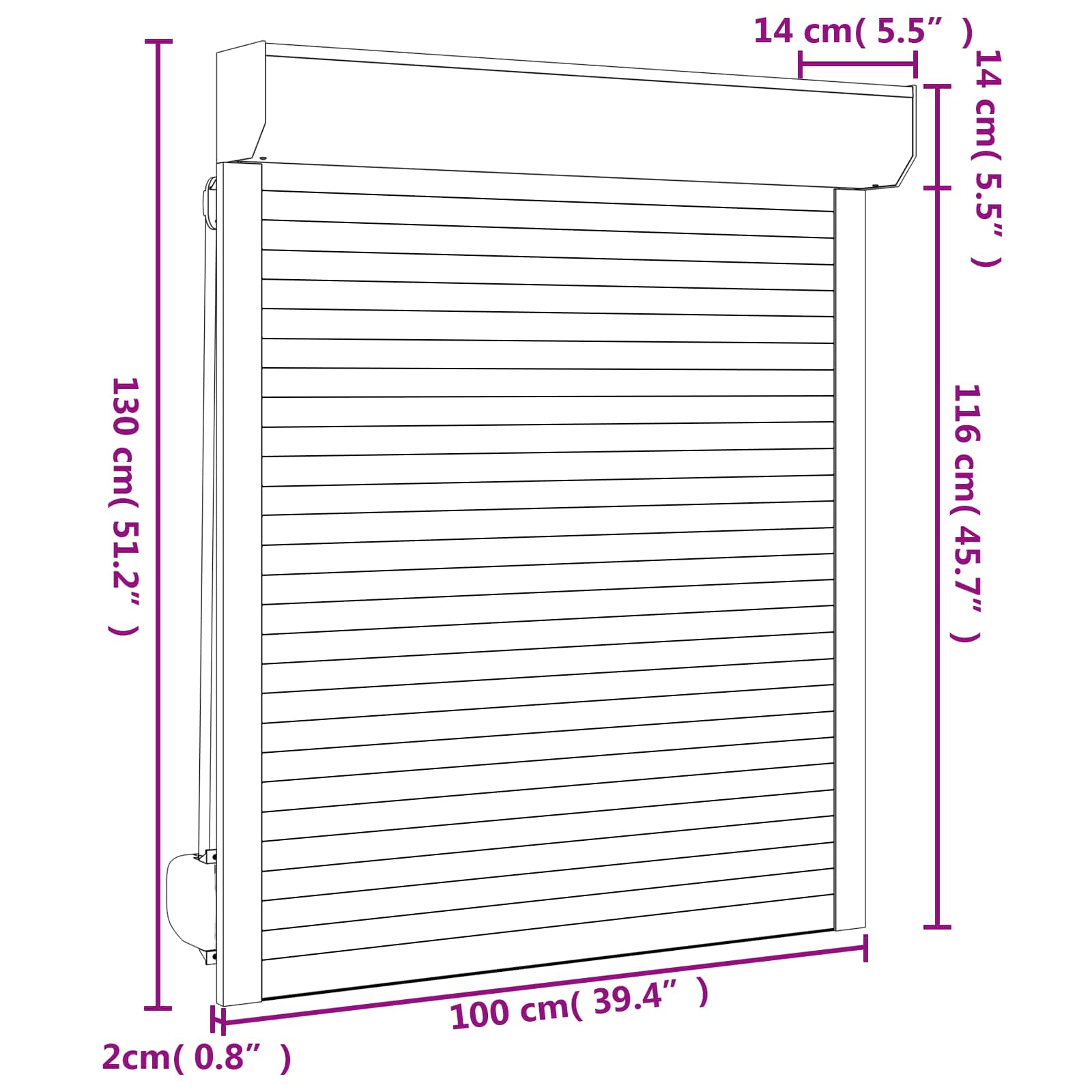 Roletna Antracit 100 x 130 cm Aluminij i poliuretan