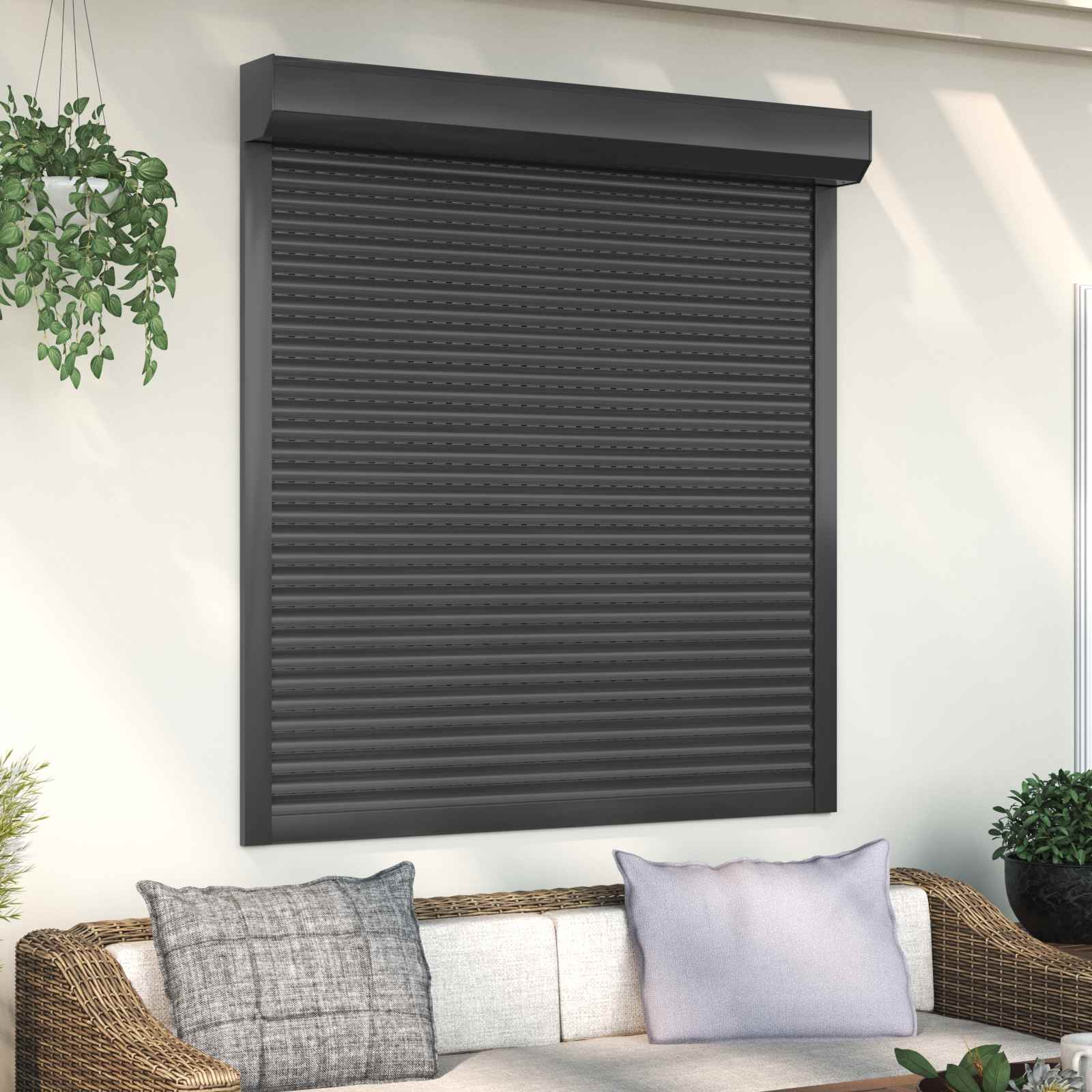 Roletna Antracit 130 x 140 cm Aluminij i poliuretan