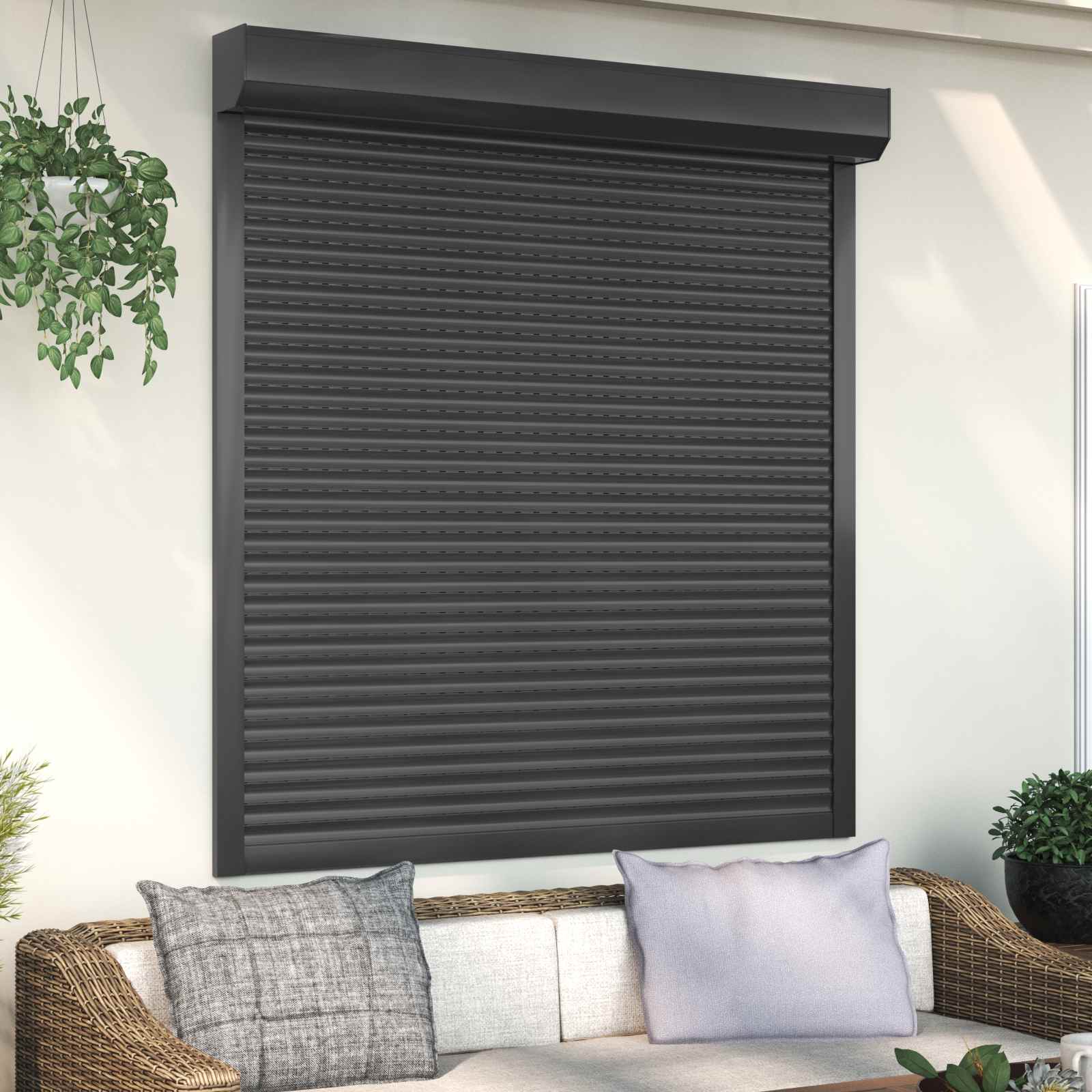 Roletna Antracit 140 x 150 cm Aluminij i poliuretan