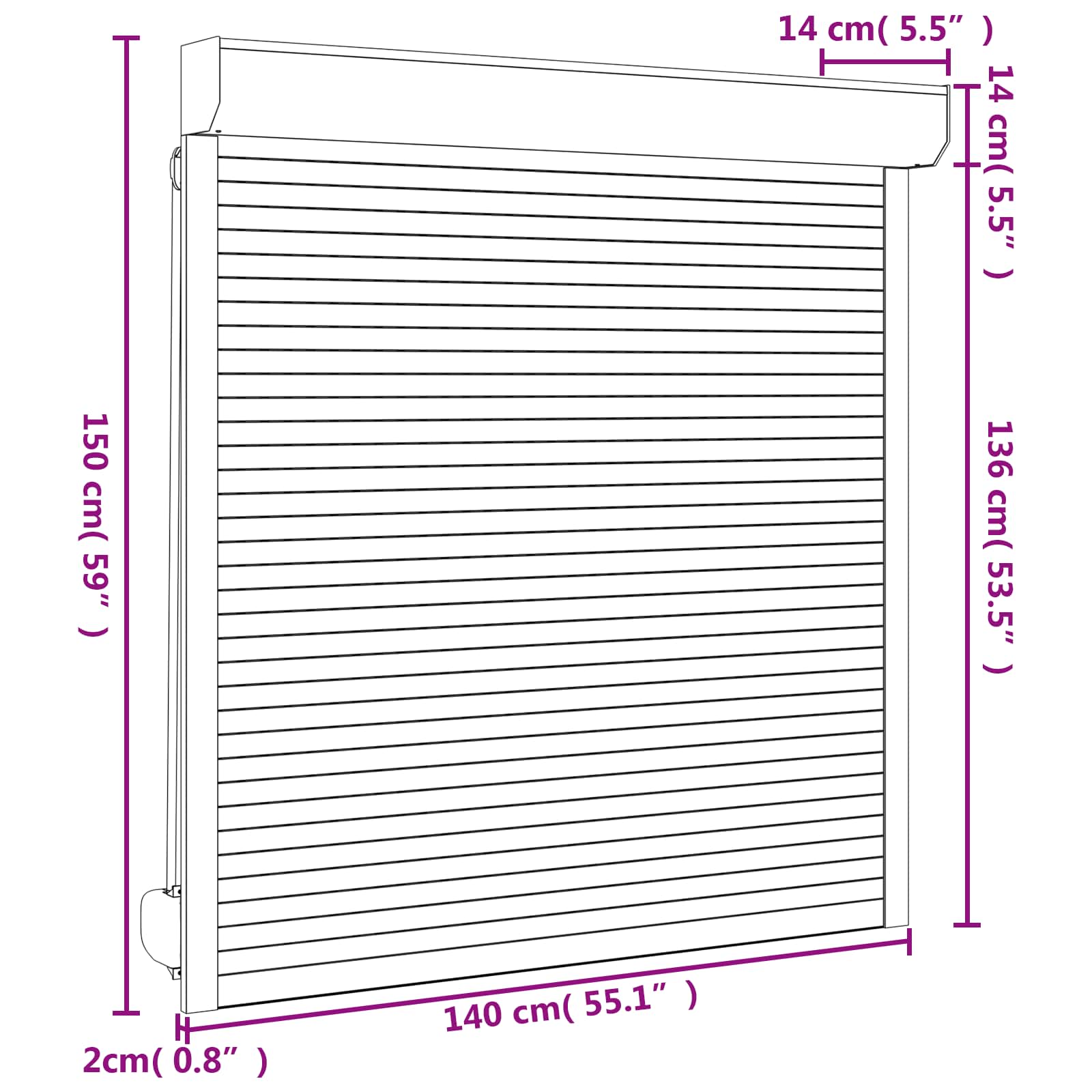 Roletna Antracit 140 x 150 cm Aluminij i poliuretan