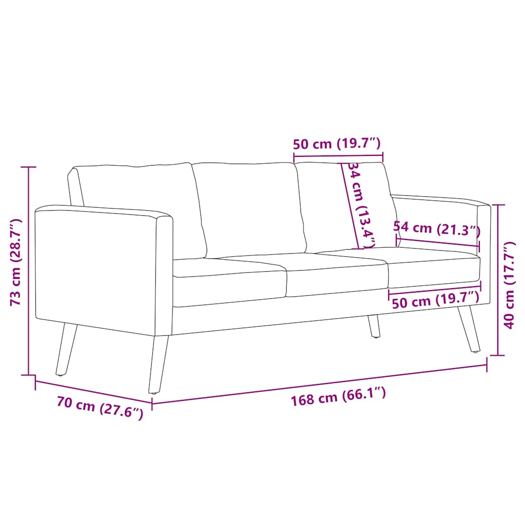 2-dijelni set sofa od tkanine plavi
