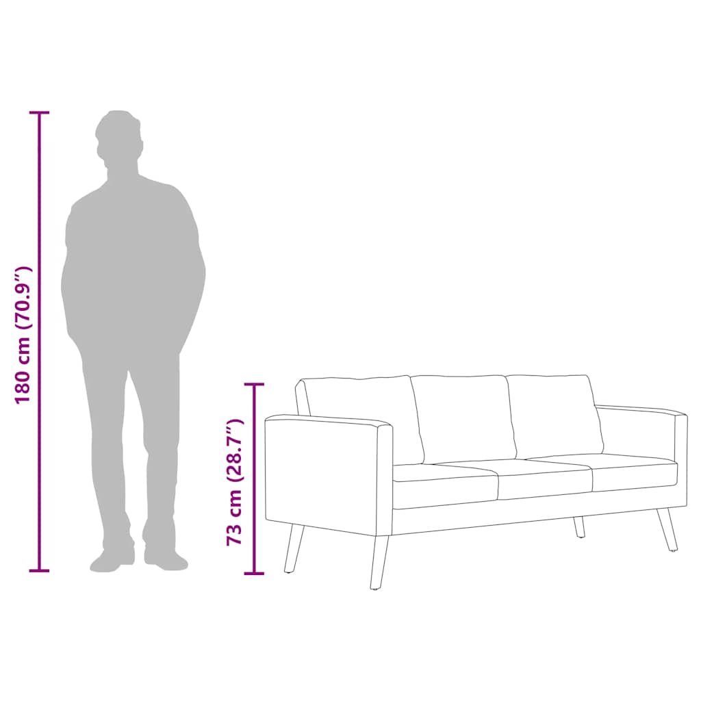 2-dijelni set sofa od tkanine plavi