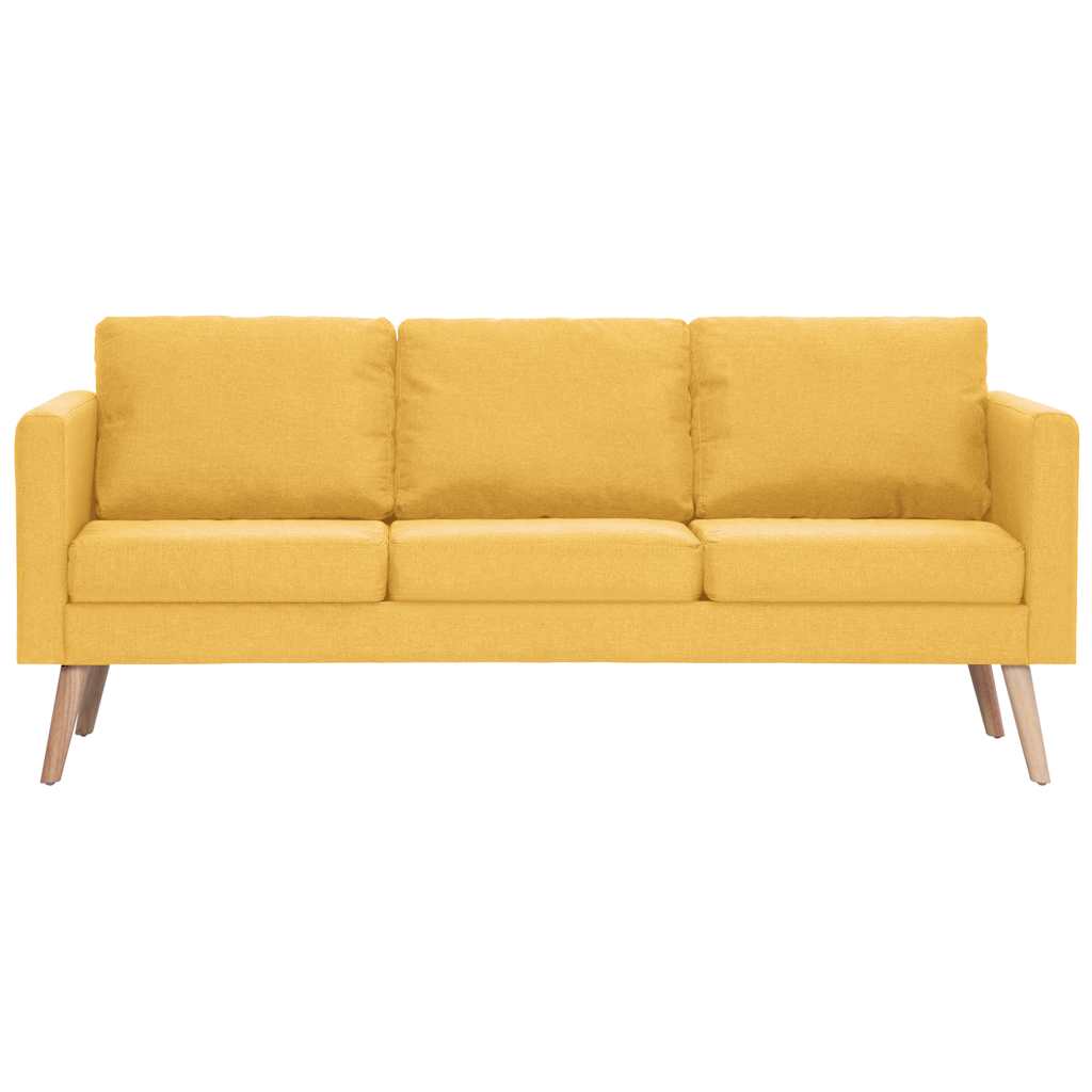 2-dijelni set sofa od tkanine žuti