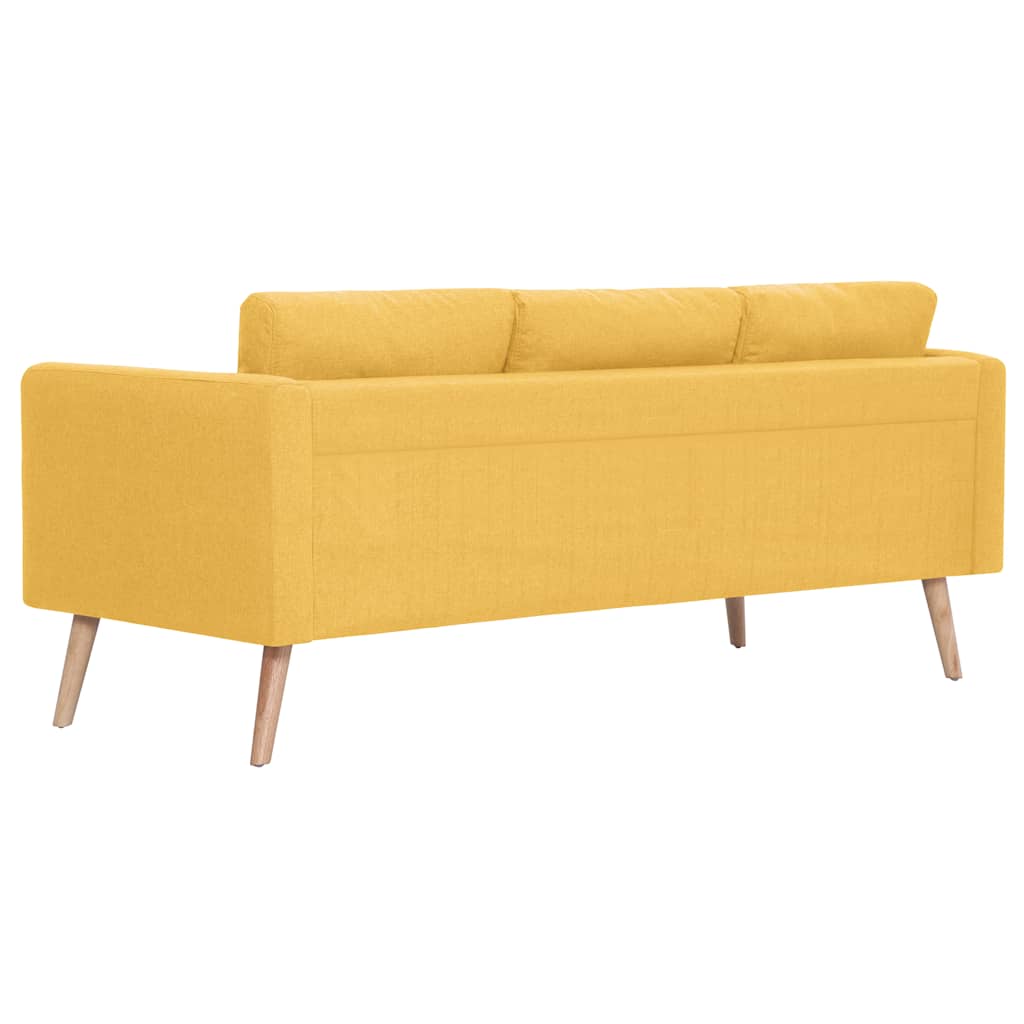 2-dijelni set sofa od tkanine žuti