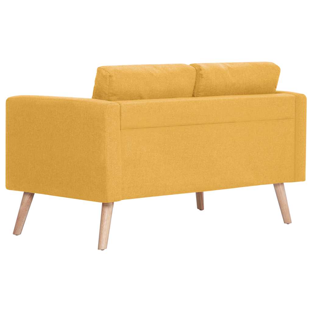 2-dijelni set sofa od tkanine žuti