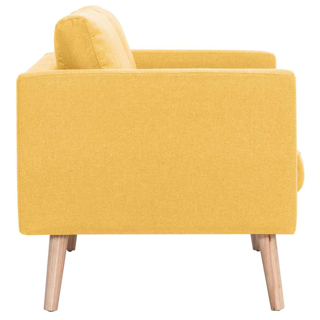 2-dijelni set sofa od tkanine žuti