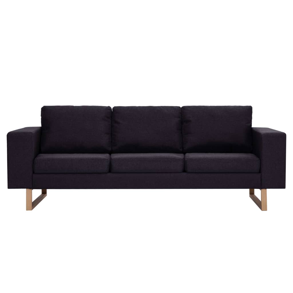 2-dijelni set sofa od tkanine crni