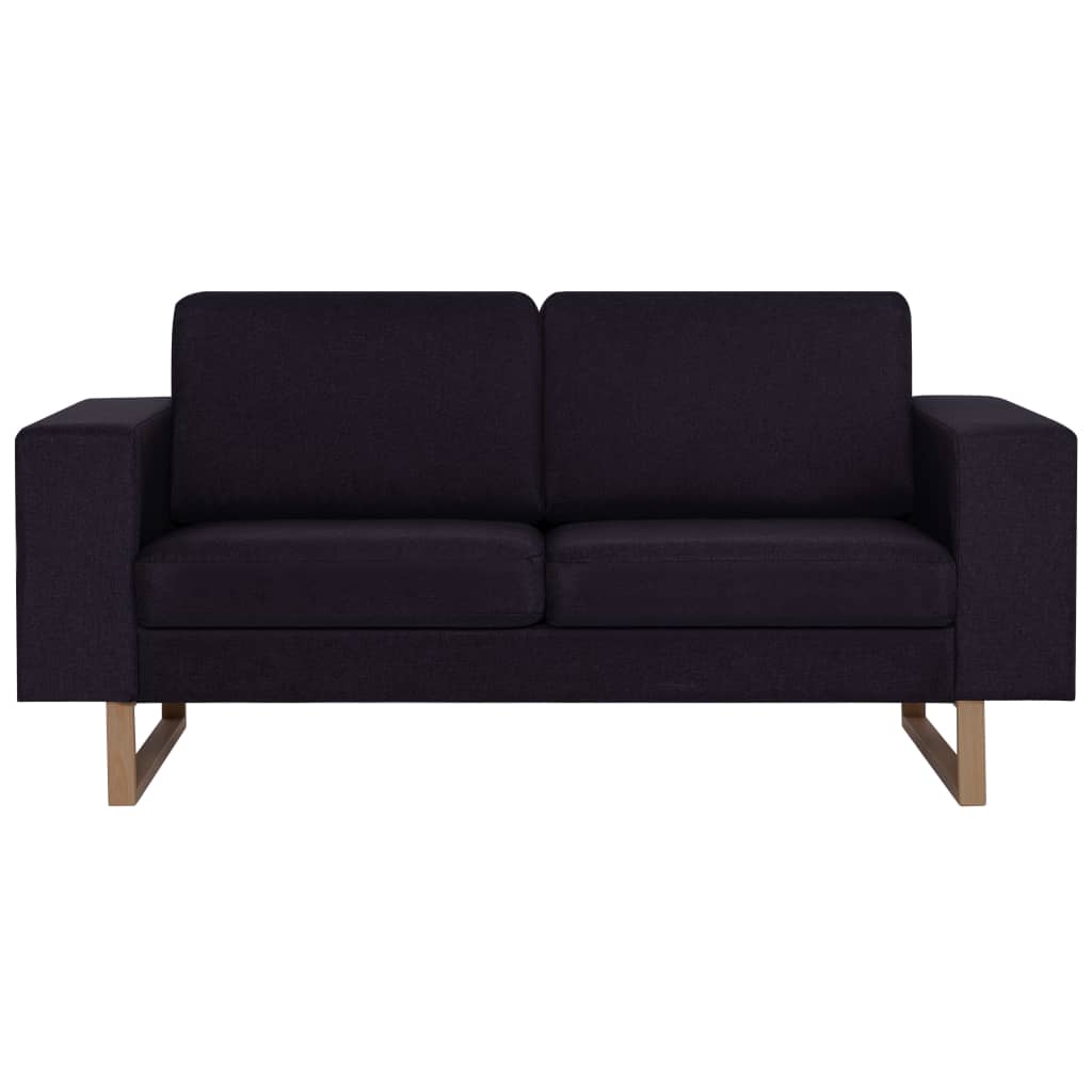 2-dijelni set sofa od tkanine crni