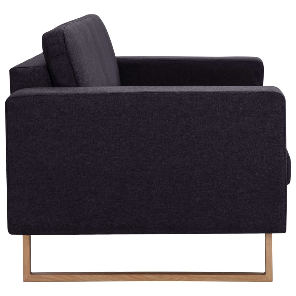 2-dijelni set sofa od tkanine crni