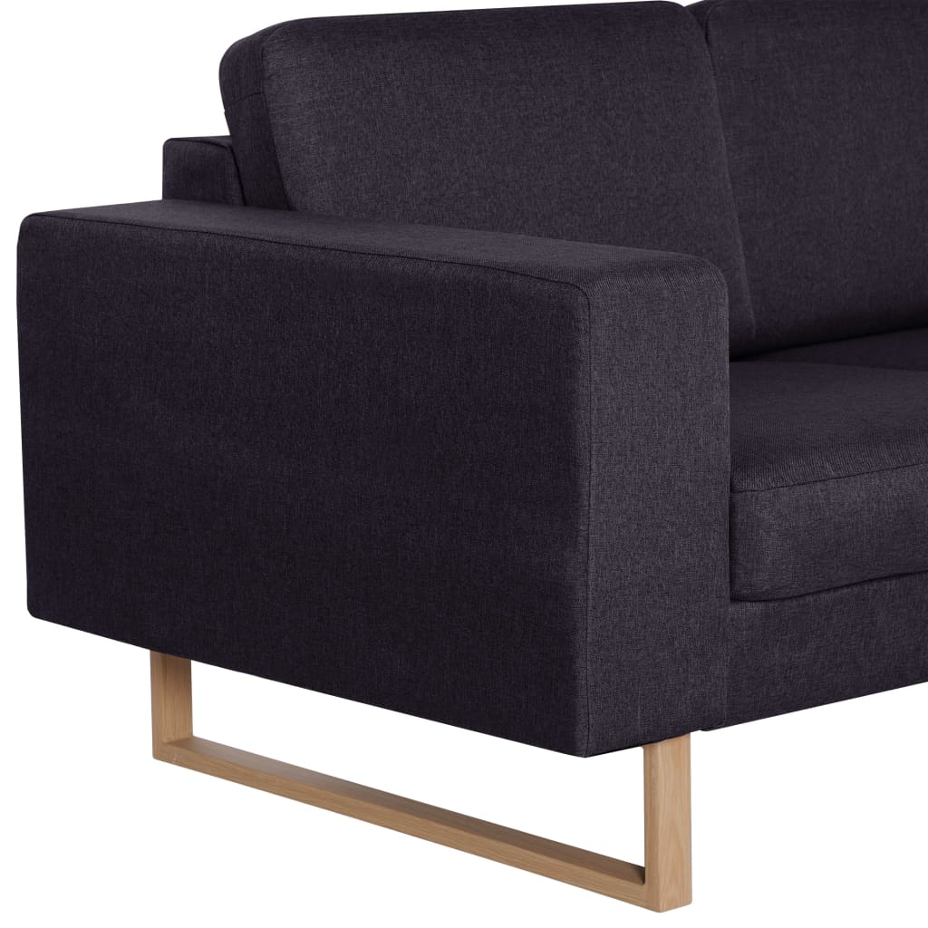 2-dijelni set sofa od tkanine crni