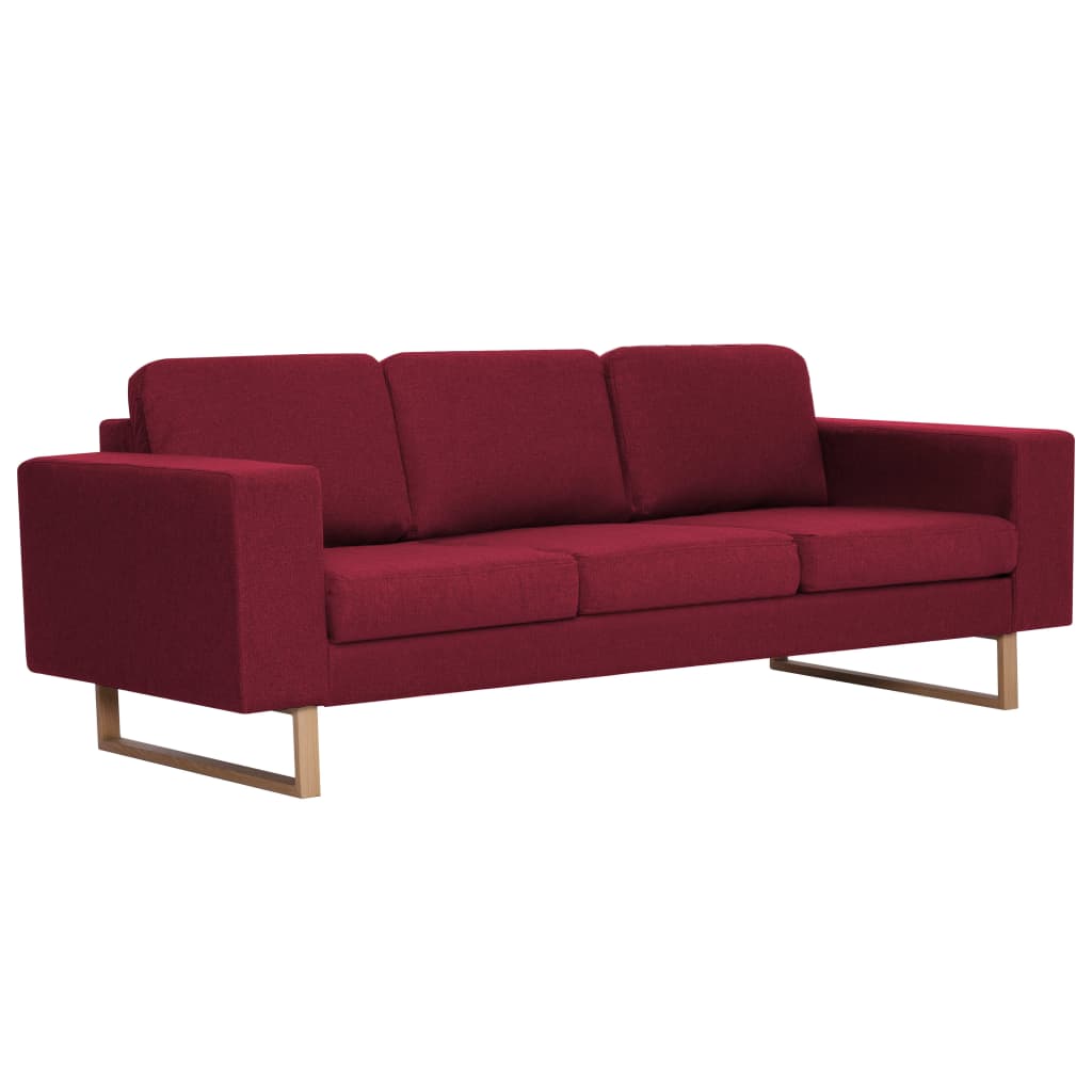 2-dijelni set sofa od tkanine crvena boja vina