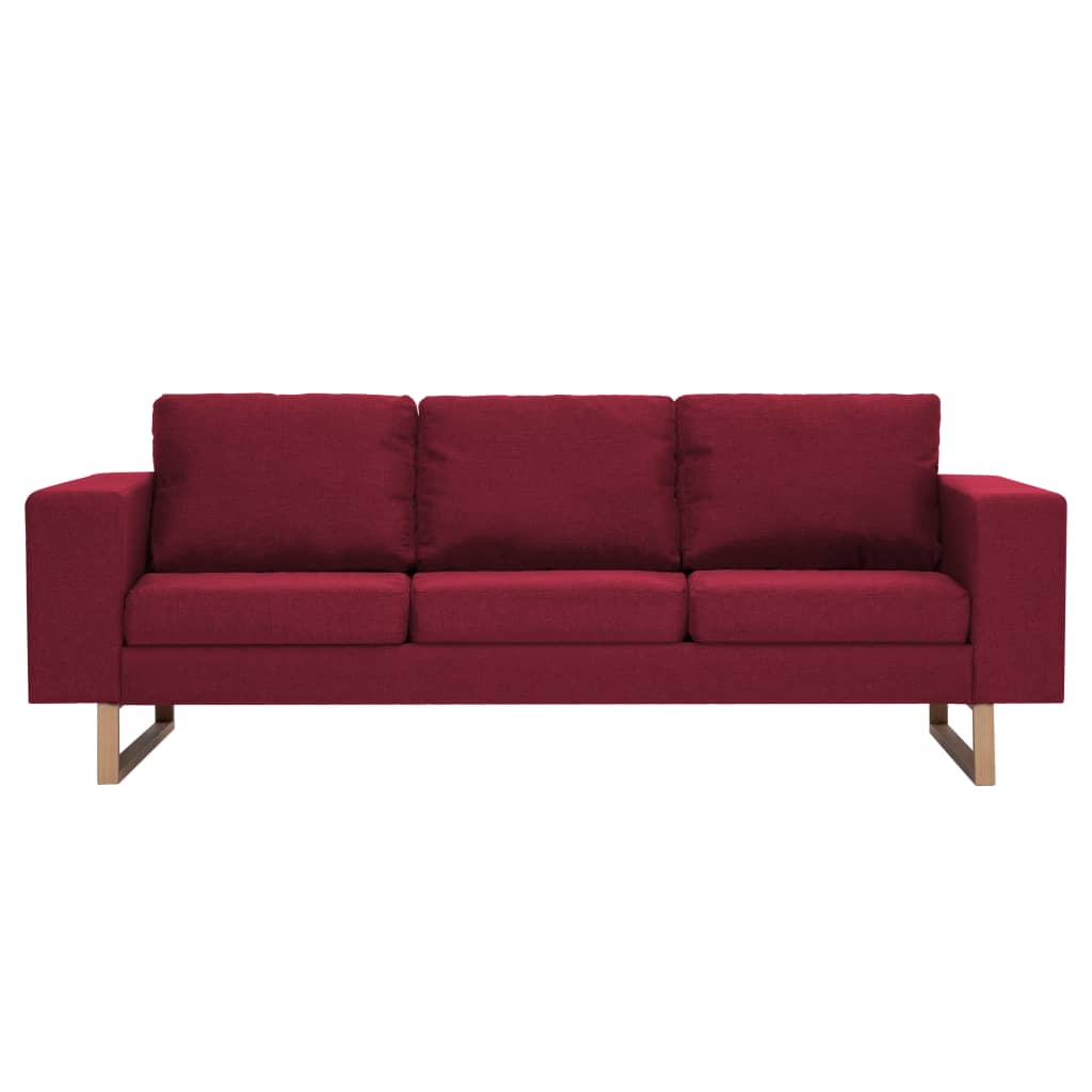 2-dijelni set sofa od tkanine crvena boja vina