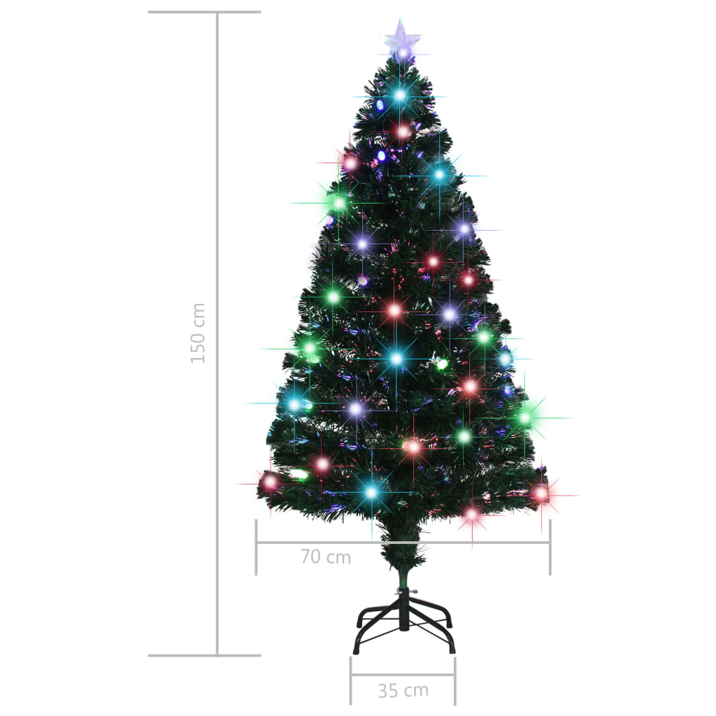 Osvijetljeno božićno drvce sa stalkom i LED 150 cm optička vlakna