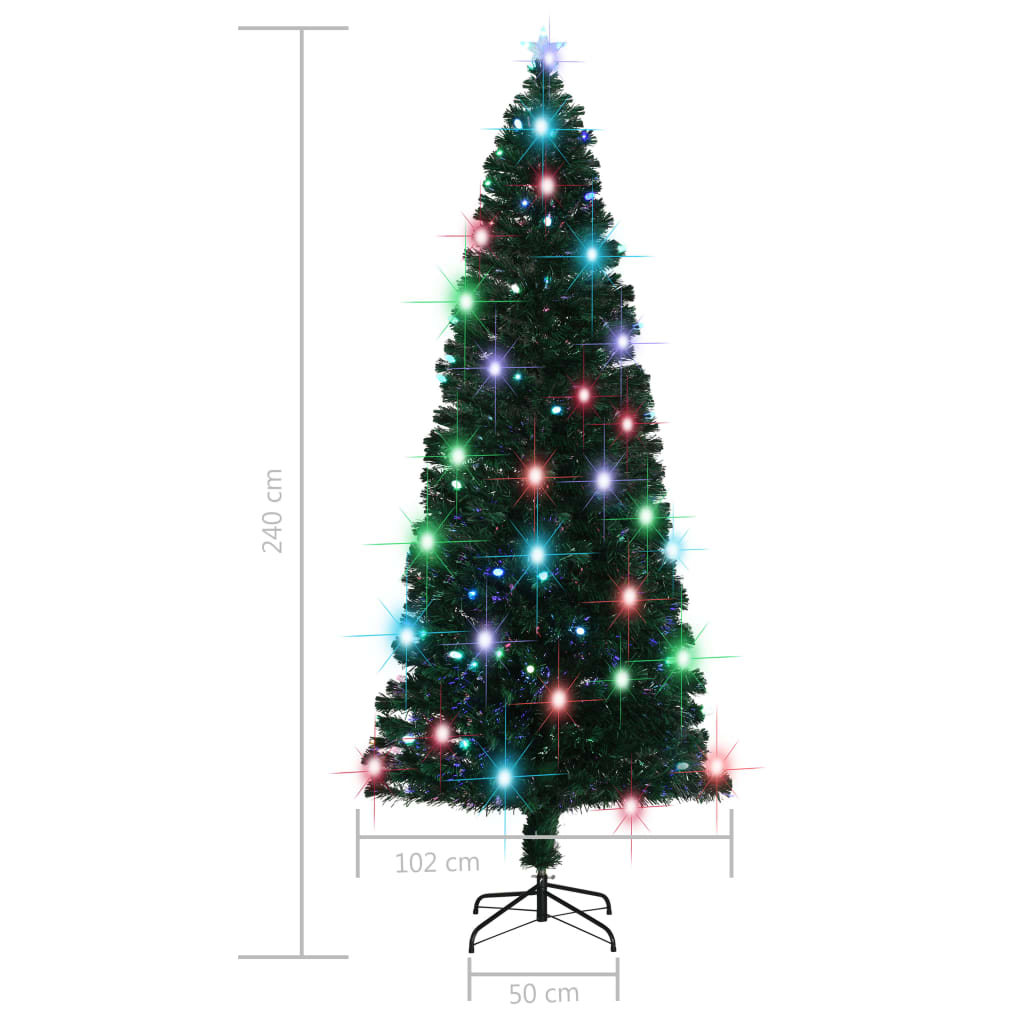 Osvijetljeno božićno drvce sa stalkom i LED 240 cm optička vlakna