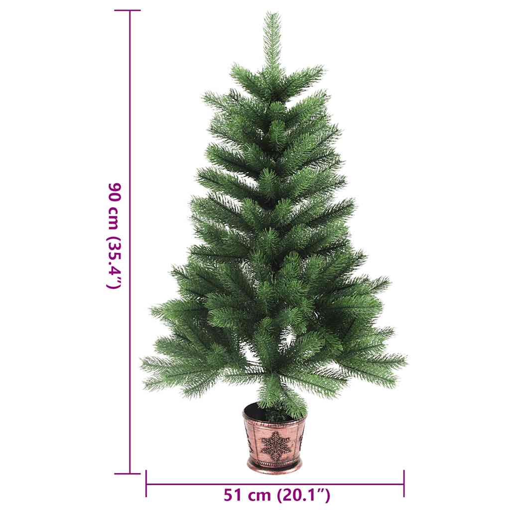 Umjetno božićno drvce s realističnim iglicama 90 cm zeleno