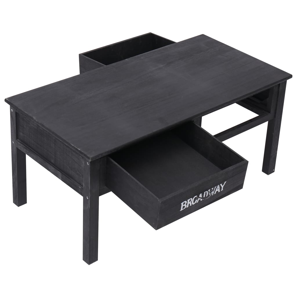 Stolić za kavu crni 100 x 50 x 45 cm drveni