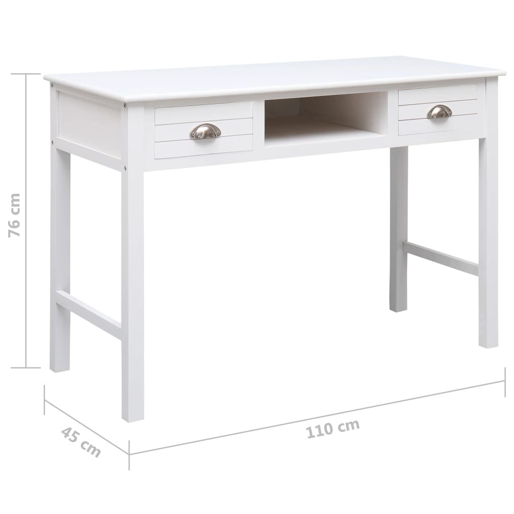 Pisaći stol bijeli 110 x 45 x 76 cm drveni