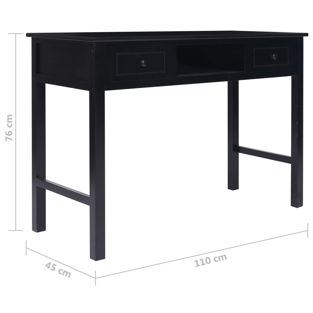 Pisaći stol crni 110 x 45 x 76 cm drveni