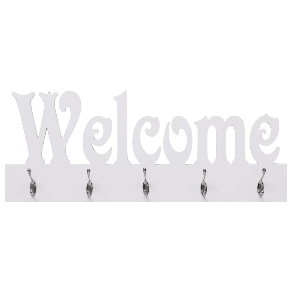 Zidna vješalica za kapute WELCOME bijela 74 x 29,5 cm
