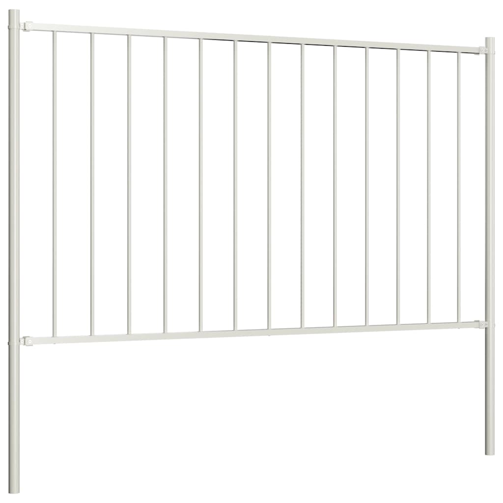 Ogradni panel Woerden sa stupovima čelik 1,7x1,25 m bijeli