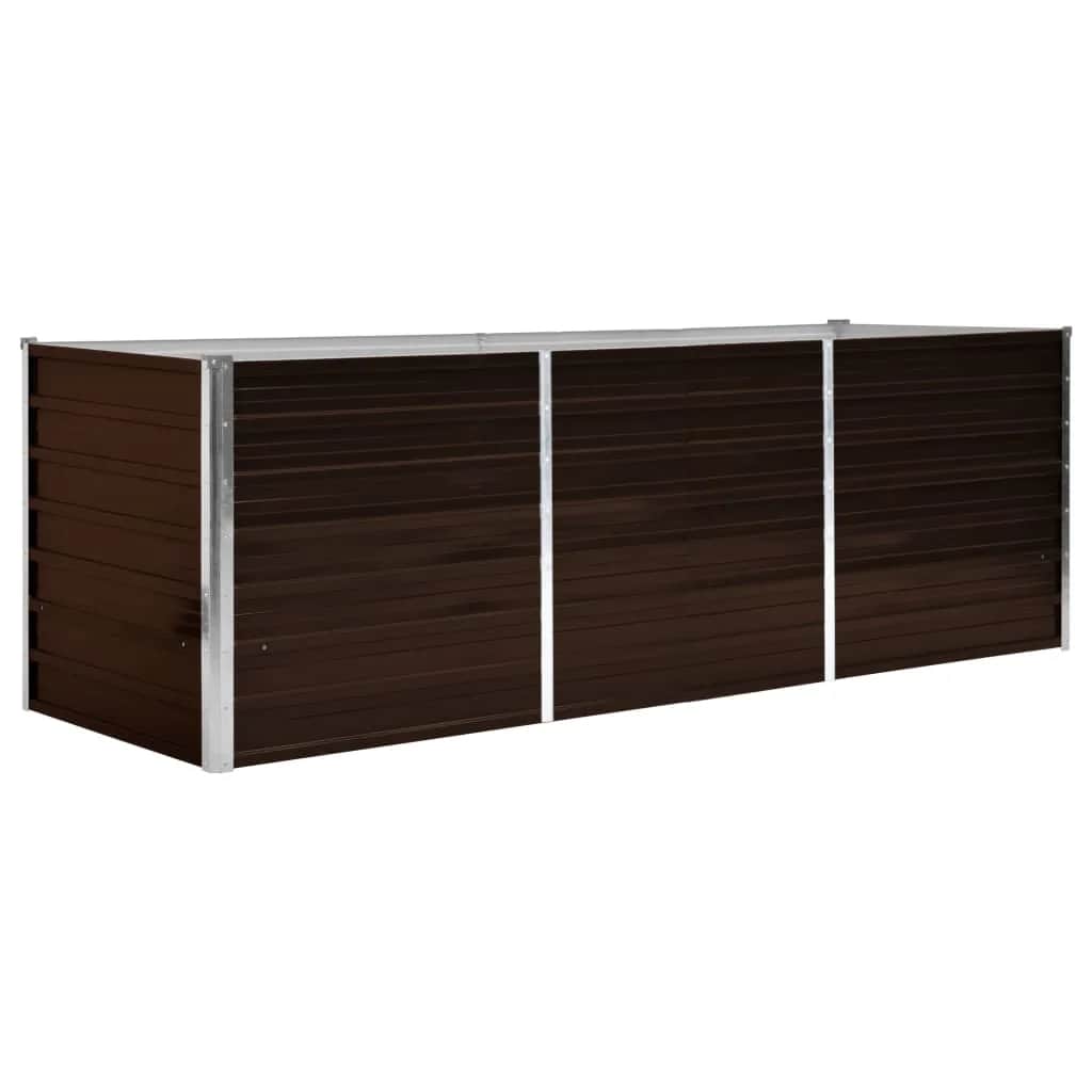 Povišena vrtna gredica smeđa 240 x 80 x 77 cm pocinčani čelik