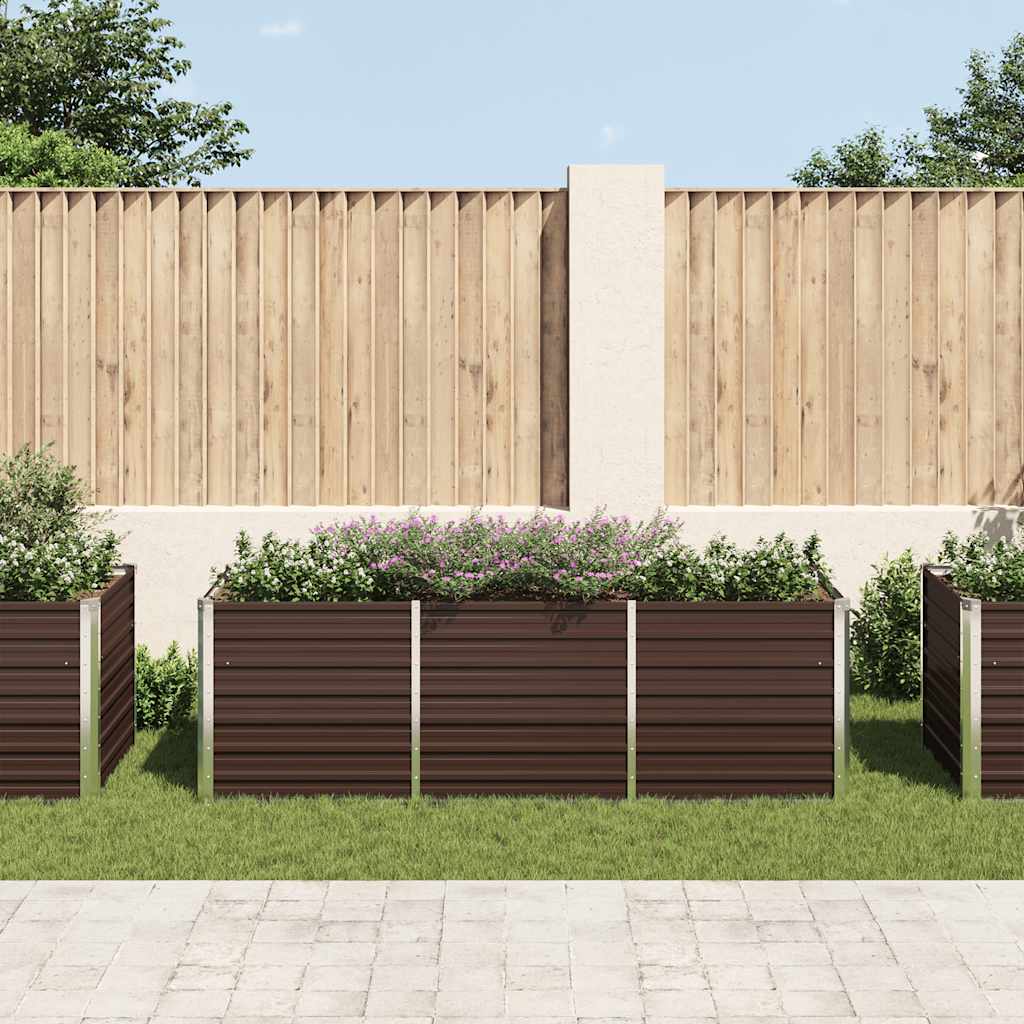 Povišena vrtna gredica smeđa 240 x 80 x 77 cm pocinčani čelik