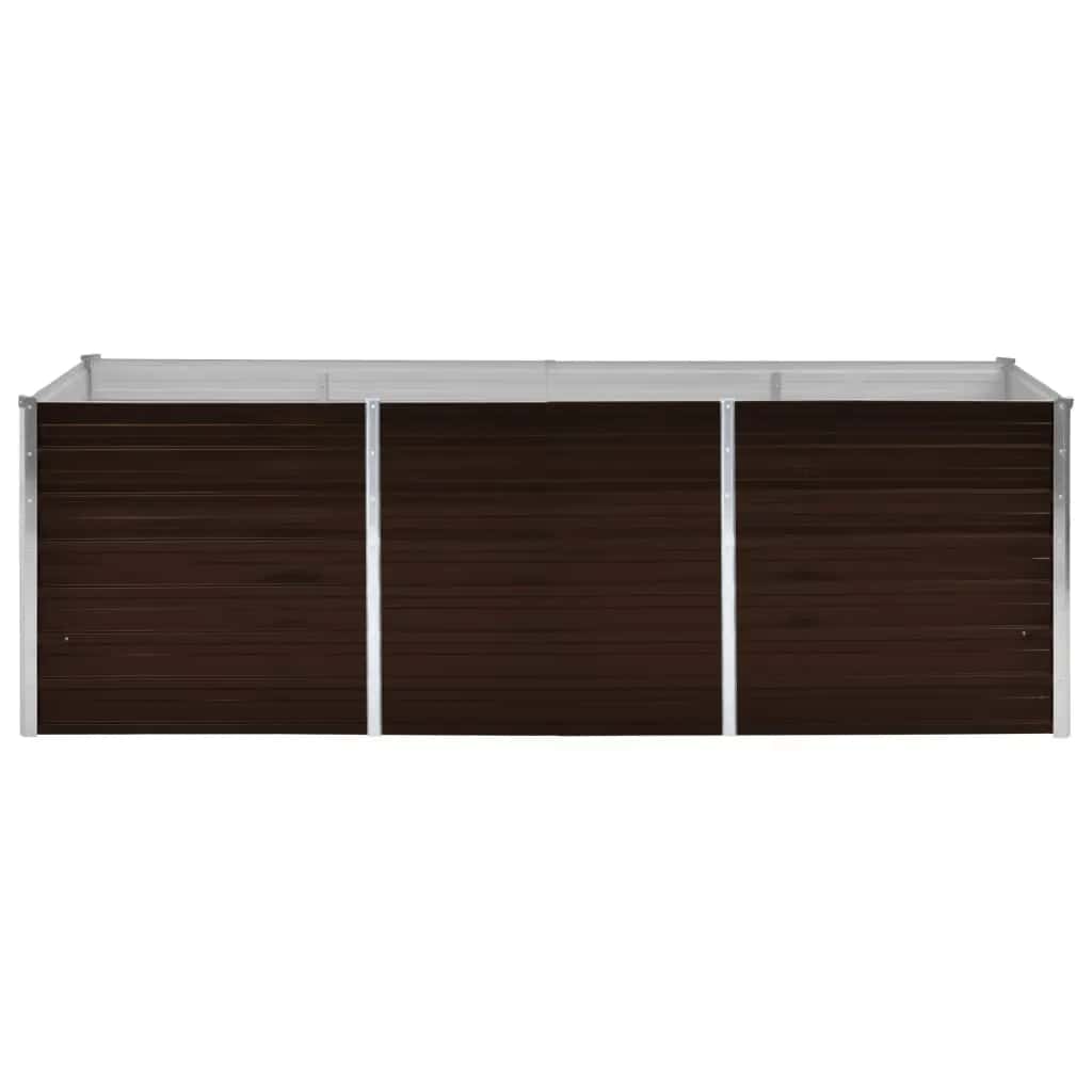 Povišena vrtna gredica smeđa 240 x 80 x 77 cm pocinčani čelik