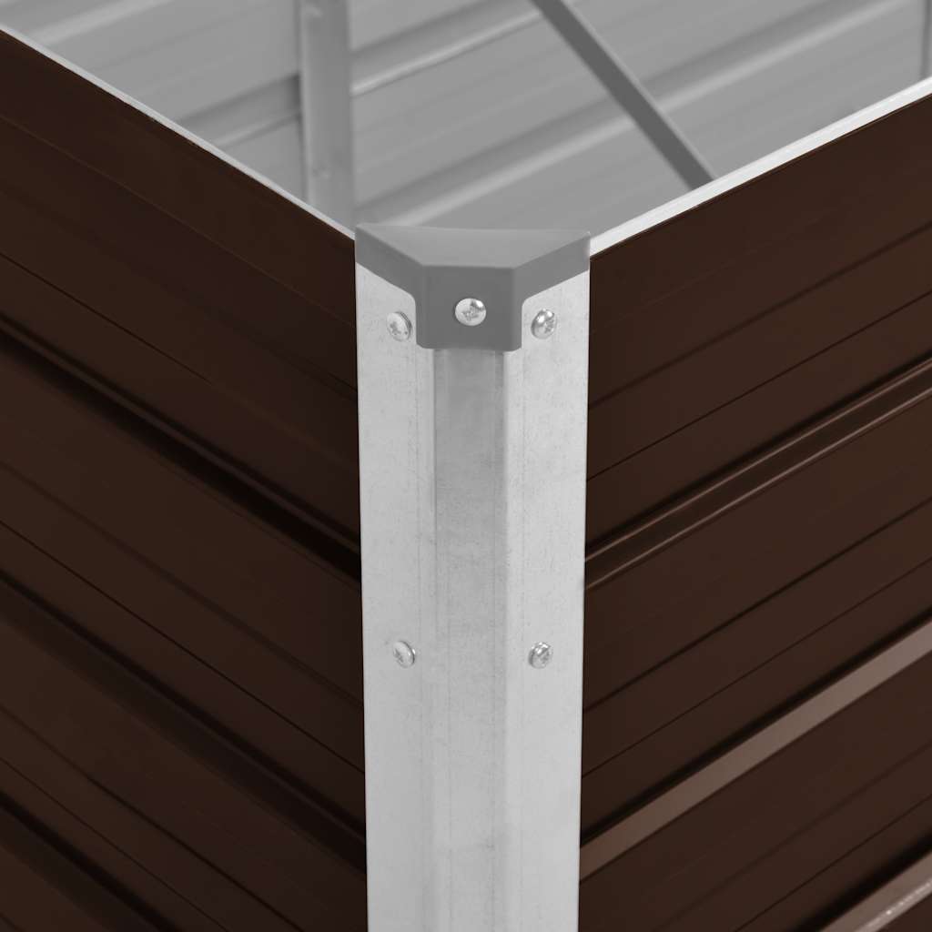 Povišena vrtna gredica smeđa 240 x 80 x 77 cm pocinčani čelik