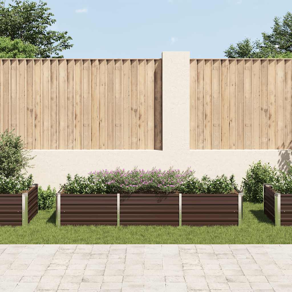 Povišena vrtna gredica smeđa 240 x 80 x 45 cm pocinčani čelik