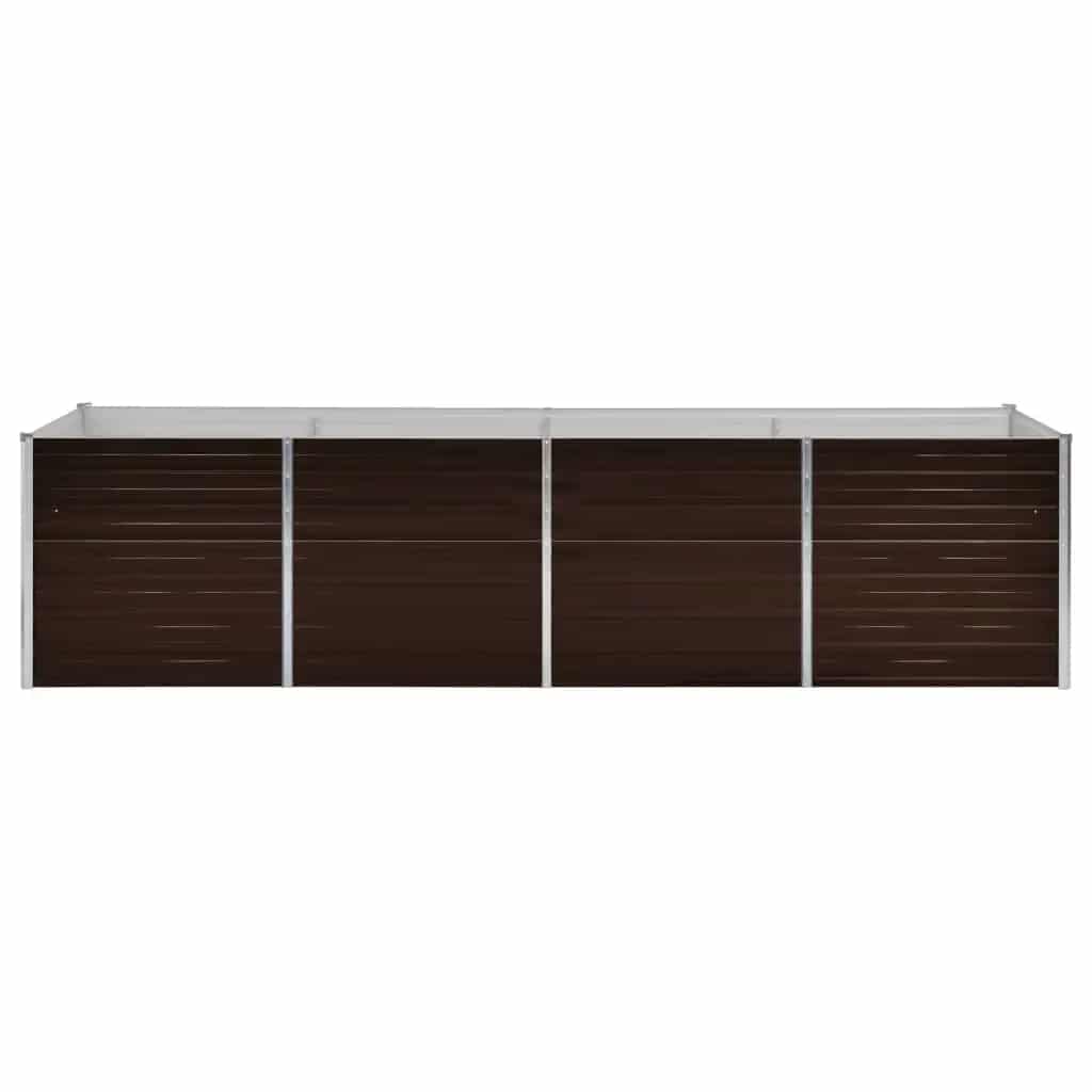 Povišena vrtna gredica smeđa 320 x 80 x 77 cm pocinčani čelik