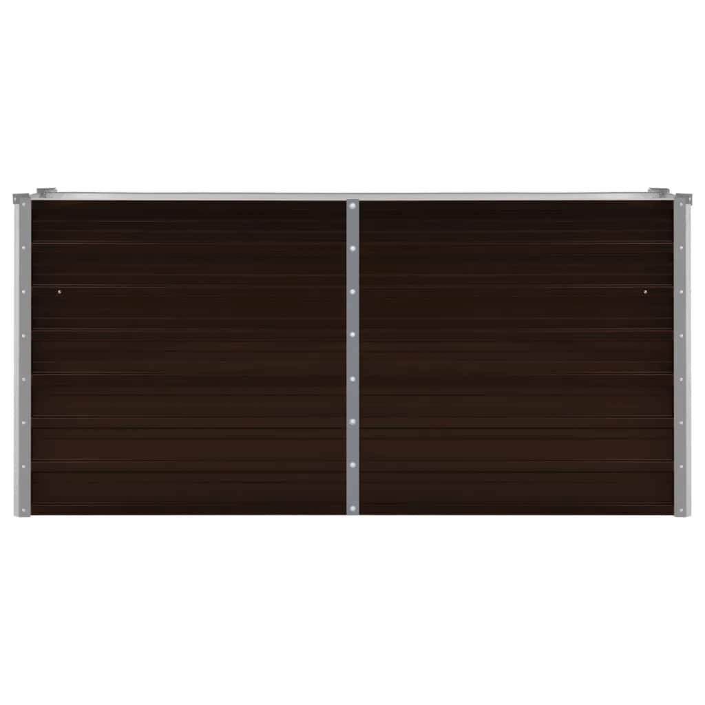 Povišena vrtna gredica smeđa 160 x 40 x 77 cm pocinčani čelik