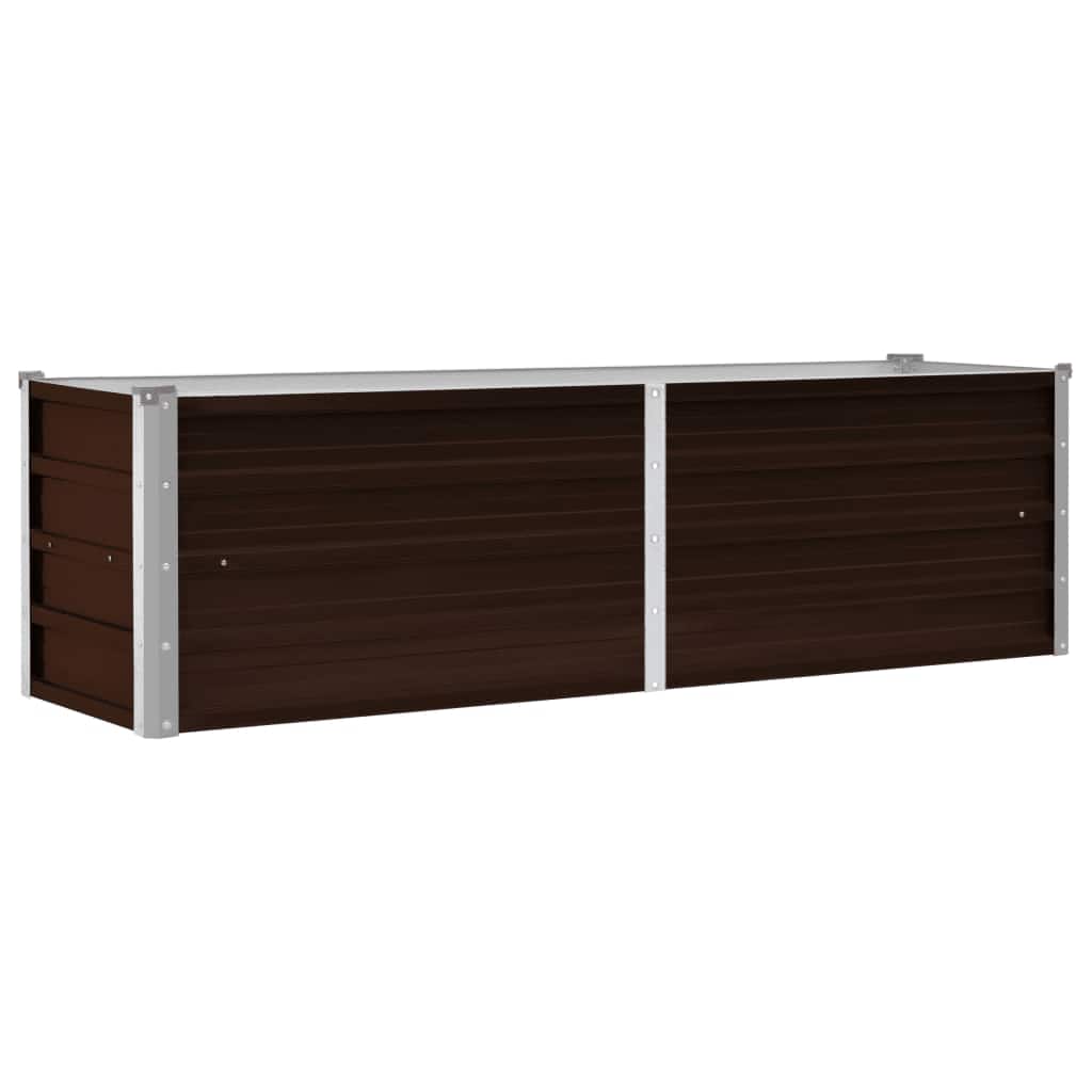 Povišena vrtna gredica smeđa 160 x 40 x 45 cm pocinčani čelik
