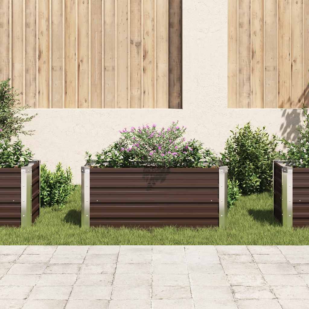 Povišena vrtna gredica smeđa 100 x 40 x 45 cm pocinčani čelik
