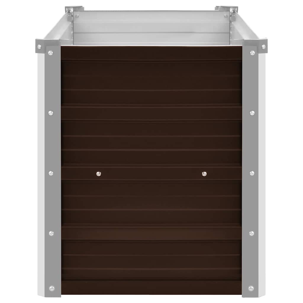 Povišena vrtna gredica smeđa 100 x 40 x 45 cm pocinčani čelik