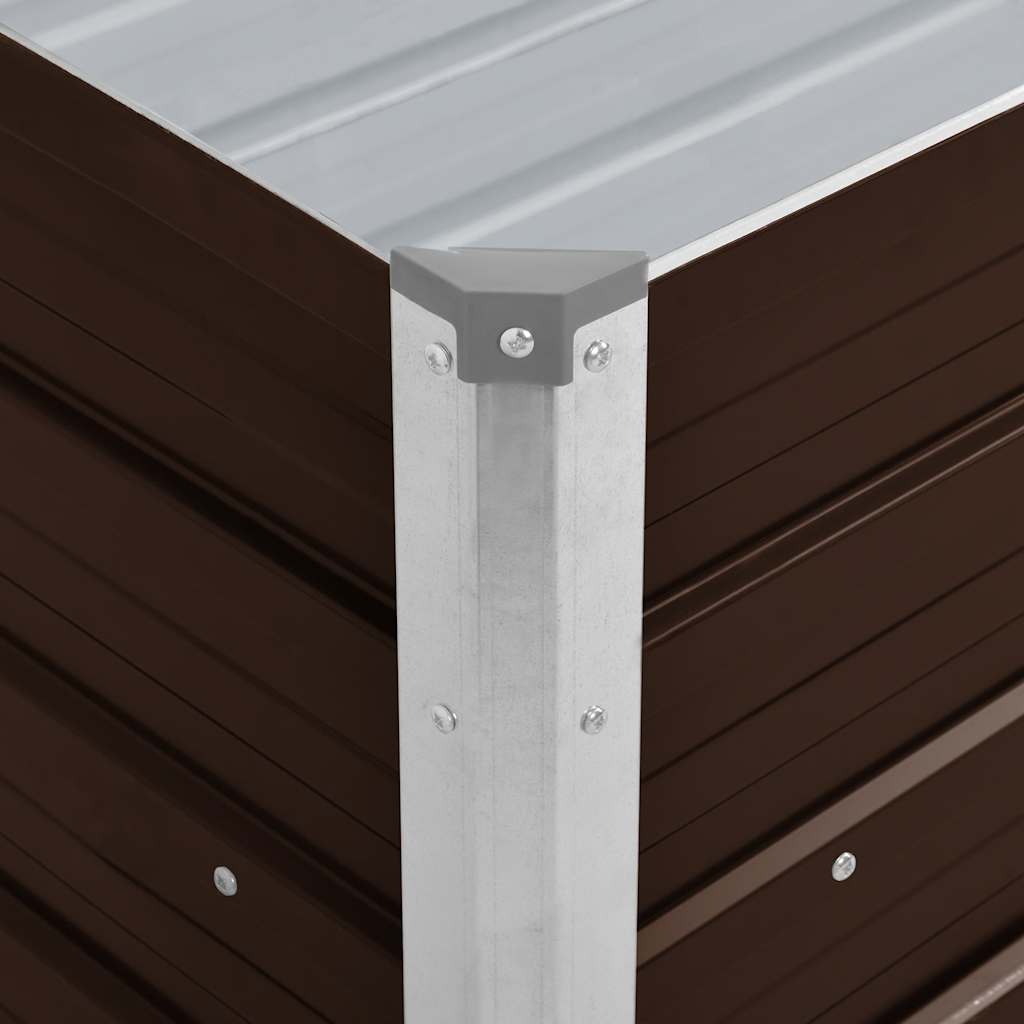 Povišena vrtna gredica smeđa 100 x 40 x 45 cm pocinčani čelik